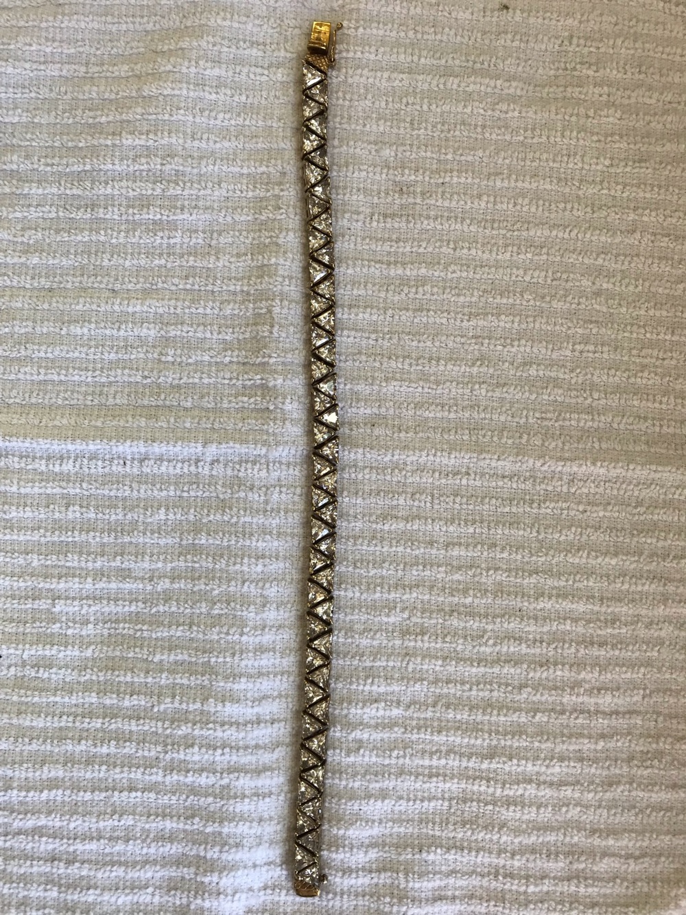 Vintage Silver 925-Gold Crystal Tennis Bracelet - Women's Jewelry